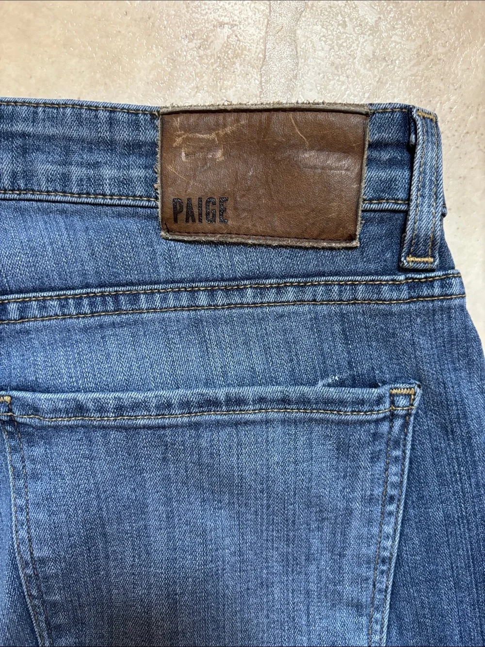 Paige Normandie Jeans Mens 33 Medium Wash Straight Leg Stretch